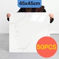 50PCS Marble Vinyl tile Floor Sticker 45X45CM Self Adhesive waterproof tiles for flooring Carpet Mat