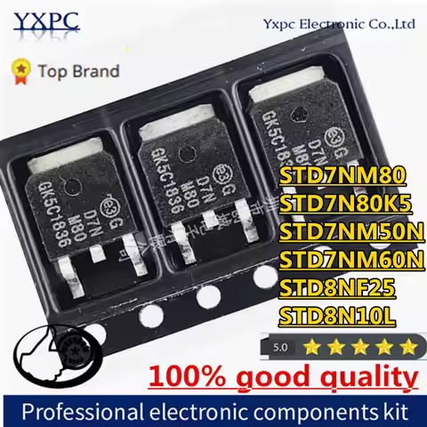 10pcs STD7NM80 TO-252 STD7N80K5 STD7NM50N STD7NM60N STD8NF25 STD8N10L D7NM80 D7N80K5 D7NM50N 7NM60N 