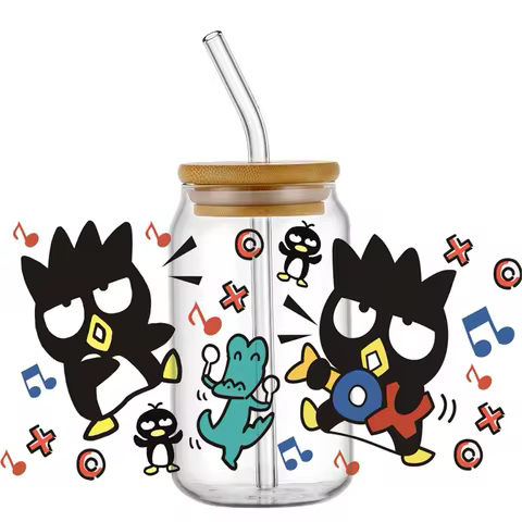 Miniso Cartoon Cute Penguin 3D Decal UV DTF Cup Wrap Transfer Stickers Custom Label DIY Waterproof L