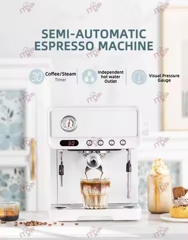 ITOP EM58 9Bar Espresso Machine Semi-automatic Coffee Machine ULKA Pump with PID Temperature Control