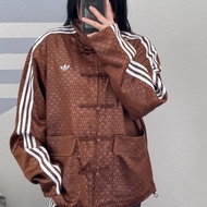 Ready Stock Adidas New Chinese Style Tang Suit Disk Button Men's and Women's Sport Jacket Jacket JC9