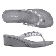 SALE!!Holster Neptune Wedge Clear Pewter Glitter HST344PECG รองเท้าแตะส้นสูง