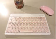 little amazon keyboard contact with phone or computer Iphone Android 小型藍牙鍵盤與手機或電腦連接 銀粉紅色 啞藍色