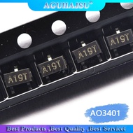 100pcs P channel patch field effect transistor AO3401 A19T 4.2A/30V SOT23 MOS