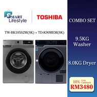 [COMBO SET] Toshiba 9.5KG Front Load Washing Machine TW-BK105S2M(SK) + 8.0KG Dryer TD-K90MEM(SK)