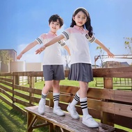 HUANGHU Store "Summer Sports College Style Two-Piece Primary School Uniforms in Malaysia"