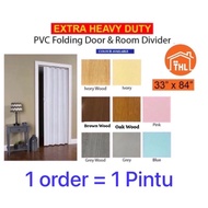 EXTRA Tebal PVC Folding Door 33" x 84" / Room Divider / Pintu Tandas # Pintu Lipat Tebal #