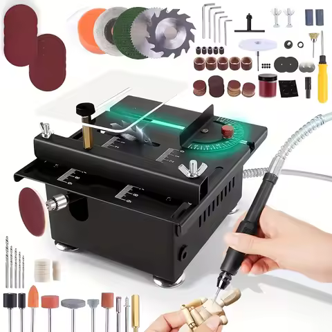 Saker Mini Table Saw Kit - Multi-Functional, Portable & Adjustable for Precision Cutting, Sanding, E