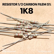 (10 PCS) RESISTOR 1/2W 1/2WATT 1K8 1.8K KILO CF 5% ROHS