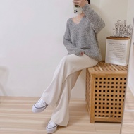 K Knitted Thick Material Elastic Wide Pants (Push Push Push)