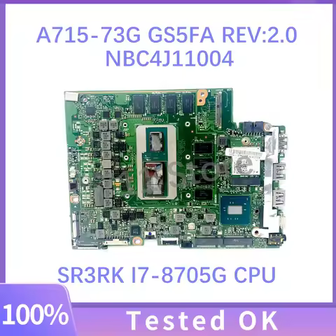 Mainboard GS5FA REV:2.0 NBC4J11004 For ACER Aspire7 A715-73G GS5FA Laptop Motherboard With SR3RK I7-