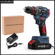 【สต๊อกพร้อม】21V 2 in 1 Lithium Drill Electric Screwdriver 40N.M Torque Practical Screw Driver Brushl