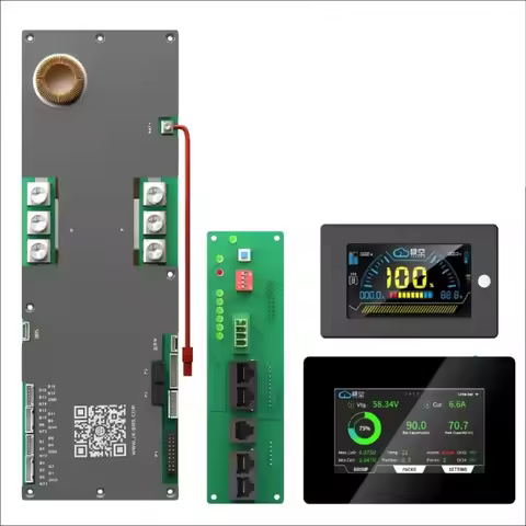 PB1A16S15P JK BMS with 4.3 inch screen 8S 16S 48V 150A lithium LiFePO4 solar storage 1A active balan