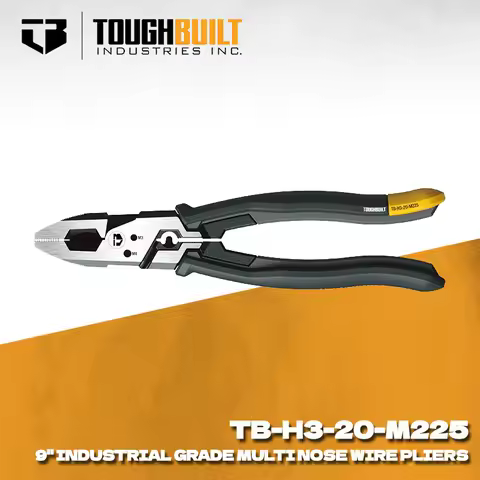 ToughBuilt TB-H3-20-M225 9" Industrial Grade Multi-Function Flat Nose Wire Pliers TOUGHBUILT Hand To