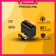 Proocam Smart Battery Camera LED Light Power Display Rechargeable USB Micro  F960 NP-F970 D970 NP-F7