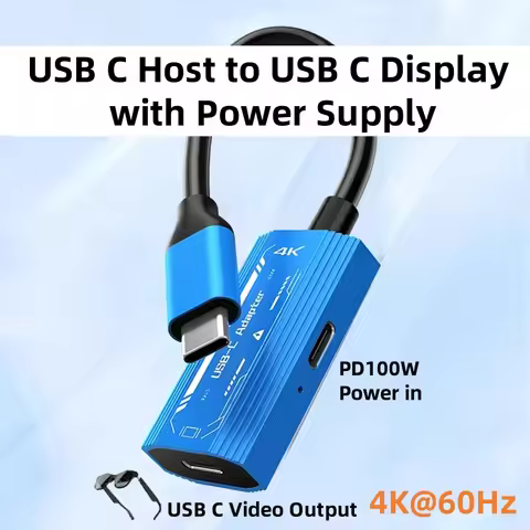 USB C to XREAL/VITURE One/RayNeo AR XR Smart Glasses 4K@60Hz Display Adapter with PD100W Charging fo