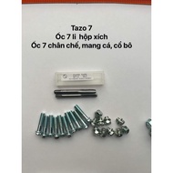 Set of 7mm screws to fix threads on motorbikes and taps