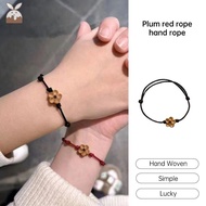 [CH] Lucky Bracelet Handwoven Bracelet Resin Plum Blossom Red Rope Bracelet Best Friend Gift CH