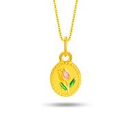 SK Jewellery Delicate Rosebud 999 Pure Gold Pendant