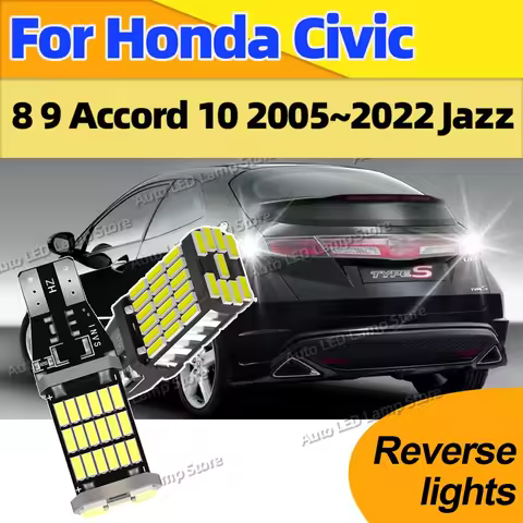 2Pcs W16W T15 Led Canbus Reverse Light Car Bulb Back Up Lamp 6000K For Honda Civic 8 9 Accord 10 200