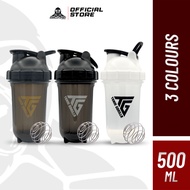 TEAM GORILLA Protein Shaker 500ml/16.9oz Leakproof Gym Bottle with Spring Ball BPA Free