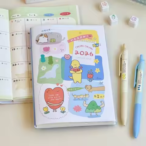 Cartoon B6 2026 Planner with Calendar To Do List Agenda Book Student Notebook Students
