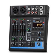 Professional 4 Channel Audio Interface Mini Mixer USB Bluetooth