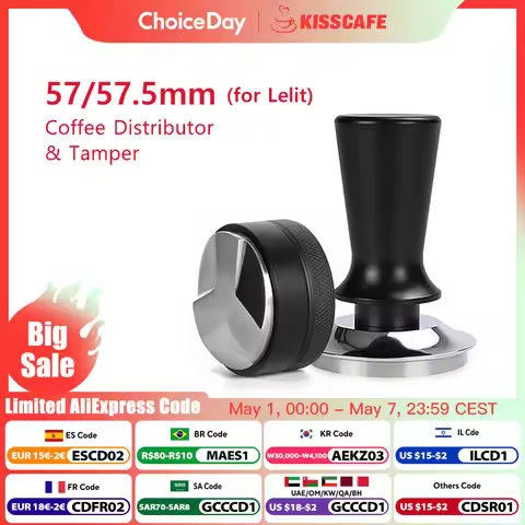 Coffee Tamper 57mm 57.5mm Constant Pressure 30 Lbs Powder Hammer For Lelit Anna Barista Espresso Mac