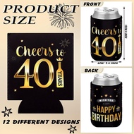 Umigy 48 Pcs 40th Birthday Can Sleeve to 40 Years Can Neoprene Cooler 40th Birthday Decorations 40th