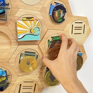 Hexagonal Wall Medal Rack Wooden Medal Display Hanger Racks Holder Medal Commemorative Display