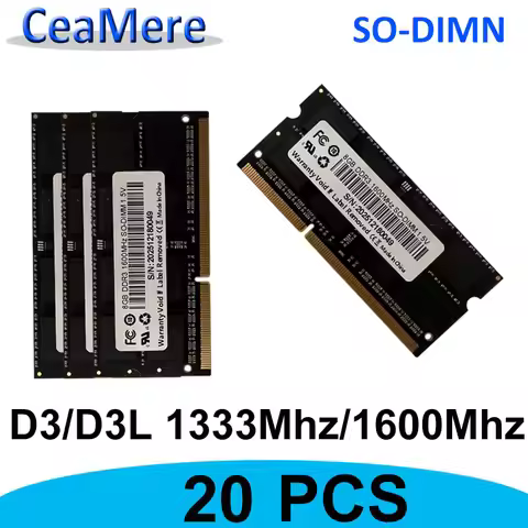 CeaMere 20 PCS Laptop RAM DDR3 DDR3L SO 1.35V/1.5V Universal Memory Module 8GB 1333MHz/1600MHz SO-DI
