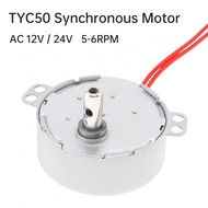 TYC50 Synchronous Motor AC 12V / 24V 5-6RPM CW/CCW 4W Turntable Motor Gear Motor Fan Motor