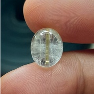 Golden Rutilated Quartznatural Dim: 11 x 9 x 5.2mm 4.6Ct Gold Hair Amethyst NTD Oval Cabochon Code A