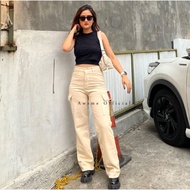 Boxofjeans- Cargo HW loose Jeans - BEIGE