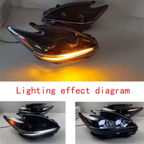LED Pair Car Headlamp For Toyota Prius 30 ZVW30 ZVW30L ZVW35 Headlight 81170-47230 Black 2009-2015