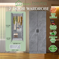 ⏰15.5 Special ⭐ Hurry Promo🔥 DIY REQUIRED & EASY INSTAII / SamPoint_ Moden 2 Door Wardrobe / Beige +