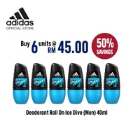 Bundle Of 6 Adidas Deodorant Roll On Ice Dive Men 40ML