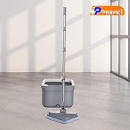 [Perfk1] Flat Bucket Rotating Quick Drainage Microfiber Mop Cleaning Mop