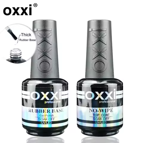 OXXI 15ml Base and Top Coat for Gel Polish Semi-permanent Varnish Rubber Top Coat y Base Coat Gellac