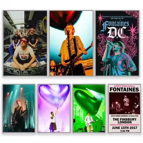 Band F-Fontaines D C Poster Perfect Sticker Self Adhesive Art Designed for Home Dining Office Spaces