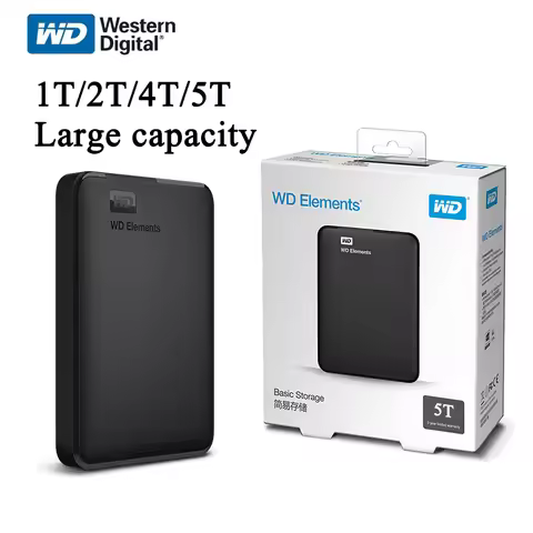 Western Digital WD Elements Hard Drive Hard Disk HDD 2.5" 1TB 2TB 4TB 5TB HDD USB 3.0 Portable Exter