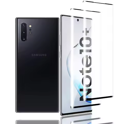 2/4Pcs 9H Screen Protector For Samsung Galaxy Note 10 + 3D Curved Four Sides Glue Tempered Glass