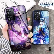 G664 Softcase Glitter Glass Genshin Impact Oppo A18 A17 A16 A52 A53 A54 A55 A57 A58 A60 A74 A76 A78 