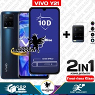 2IN1 TEMPERED GLASS BLUE VIVO Y75 5G Y11S Y21T Y21/Y21S/Y33S Y20 2021 BONUS CAMERA LENS
