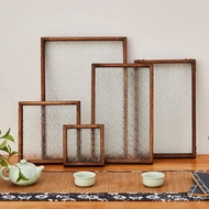 LIBRA Tea Tray Rectangular wooden Tray Begonia Retro Dim Sum Plate Tray Glass Plate Tray Household 0