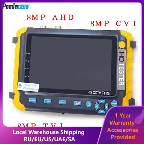 IV8W/IV8C CCTV tester monitor for 8MP AHD TVI CVI CVBS camera testing RS485 PTZ control VGA HDMI inp