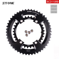 STONE Alloy Double Chainring BCD 110mm 4 Bolts 46T 32T 48T 33T 50T 34T 53T 39T 54T 40T for R7000 R8000 R9100 105 Ultegra Road Bike Chainwheel Chain Ring