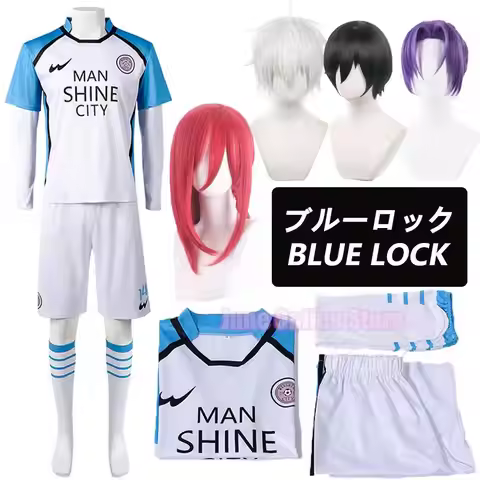 Anime Blue Lock Cosplay Costume Red Uniform T-shirt Wig Men Chigiri Hyoma Seishiro Reo Mikage Nagi C