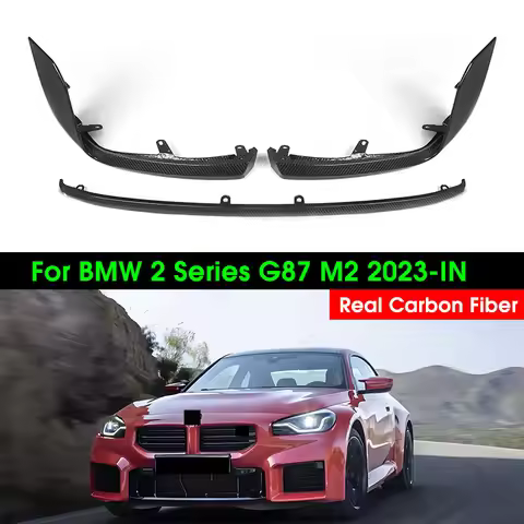 G87 M2 Real Dry Carbon Fiber Front Lip Replacement MP Style Front Bumper Lip Spoiler Lip Splitter Fo