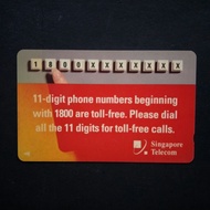 Old Used Phone Card Singapore -Rare Item-Vintage Public Used Old Phone Card For Collection